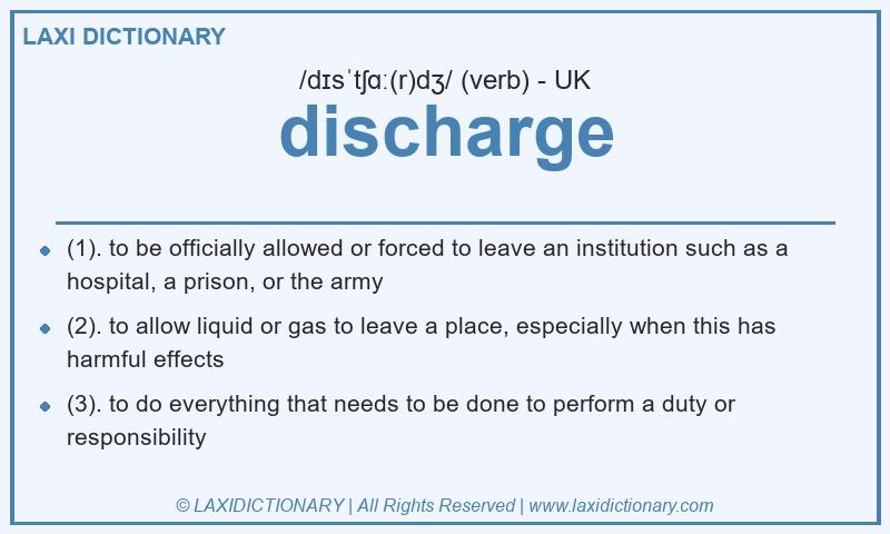 Definition discharge in British English