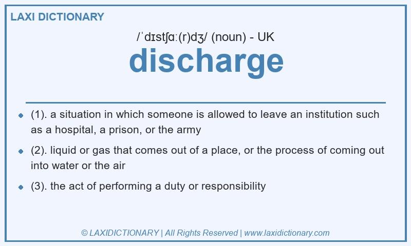 Definition discharge in British English