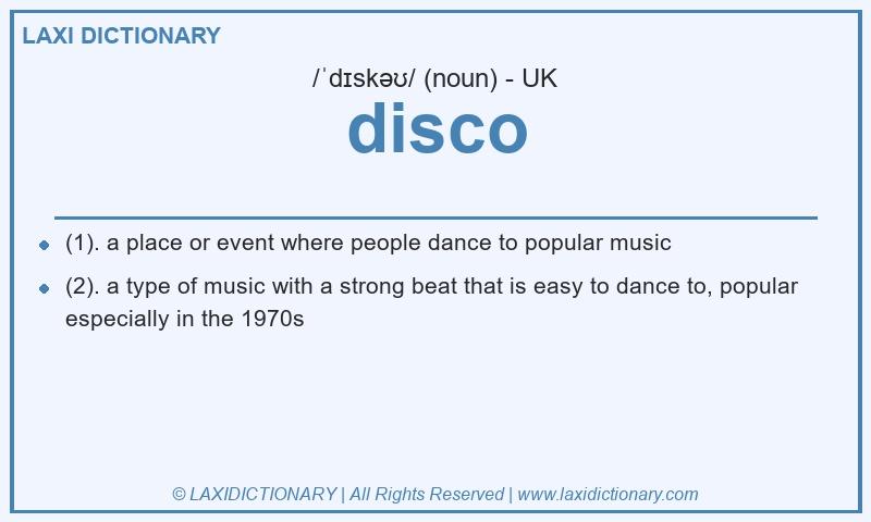 Definition disco in British English