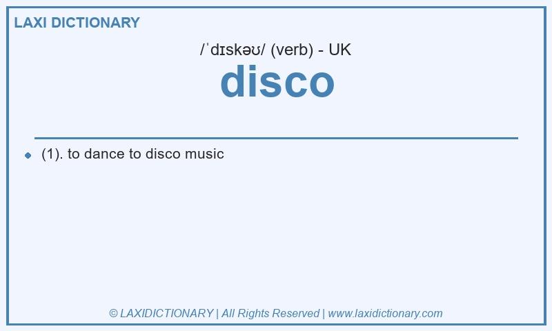 Definition disco in British English