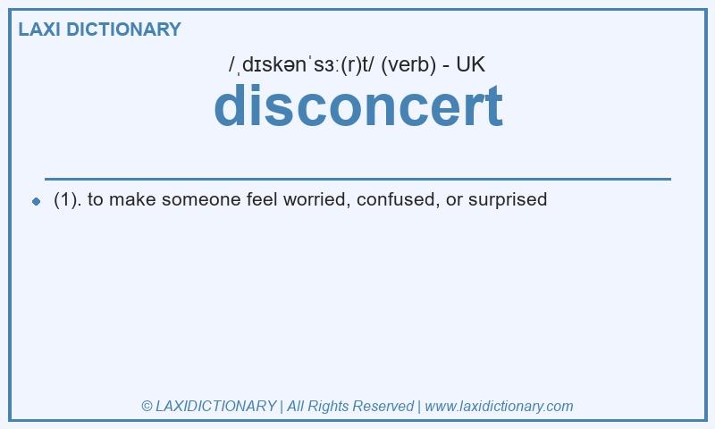 Definition disconcert in British English