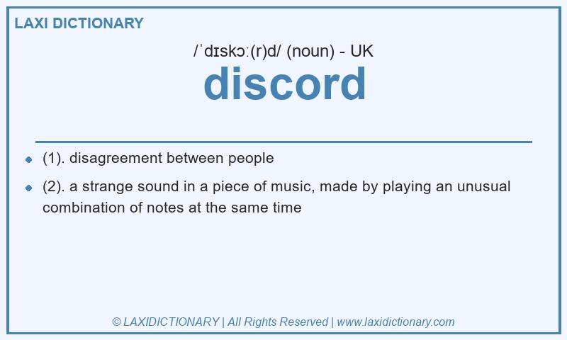 Definition discord in British English