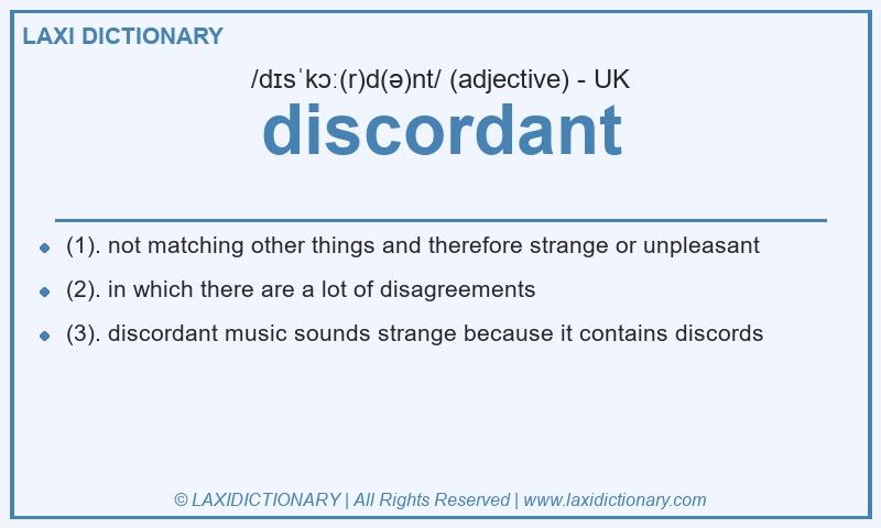 Definition discordant in British English