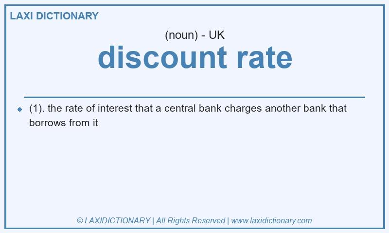 Definition discount rate in British English