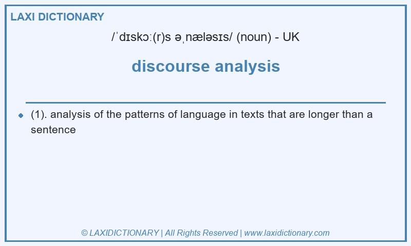 Definition discourse analysis in British English