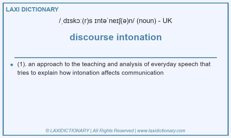 Definition discourse intonation in British English