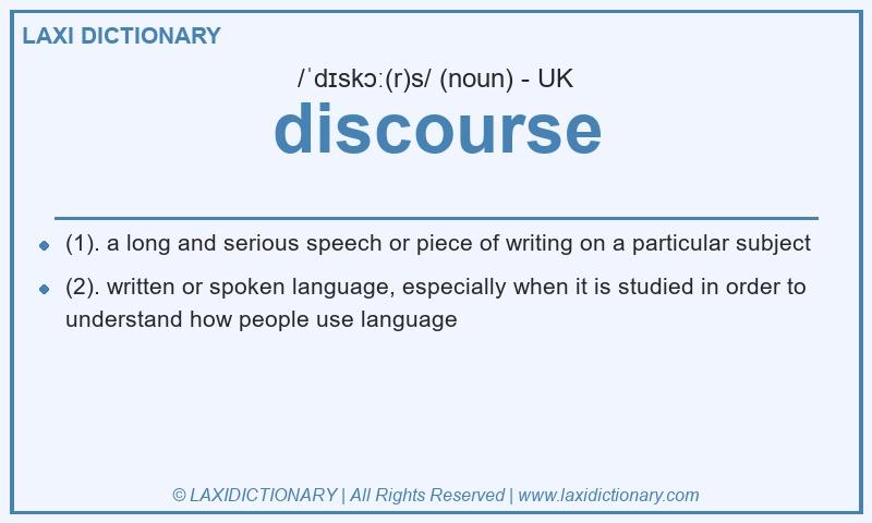 Definition discourse in British English