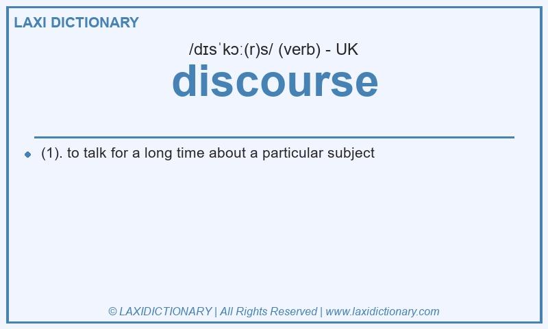Definition discourse in British English