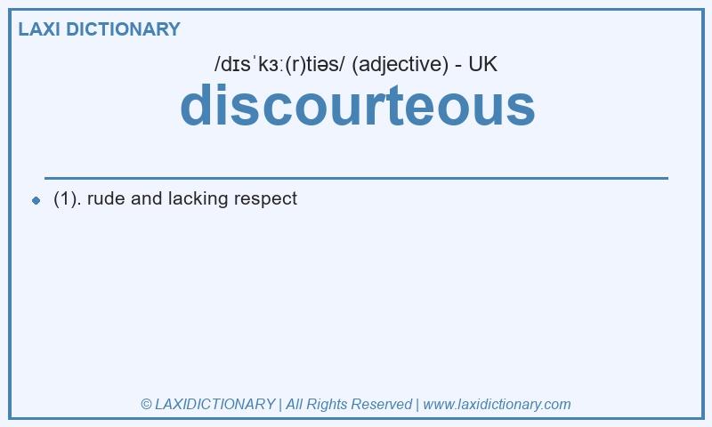 Definition discourteous in British English