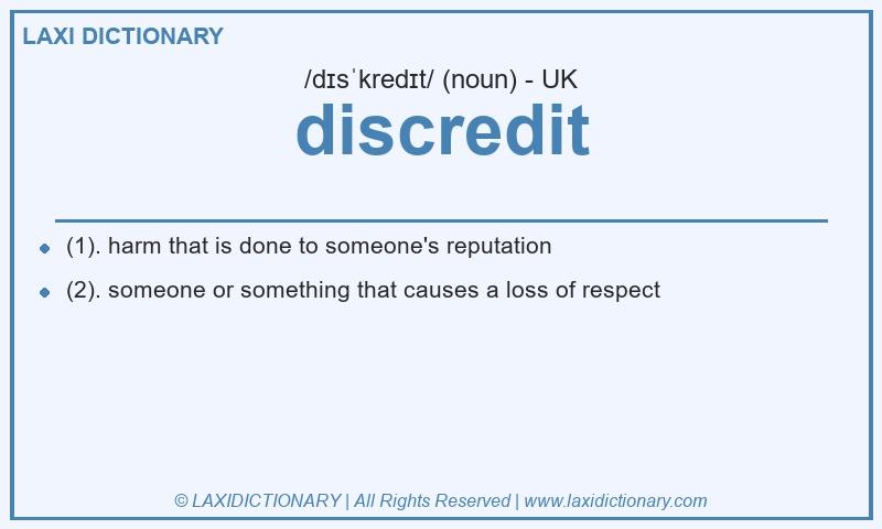 Definition discredit in British English
