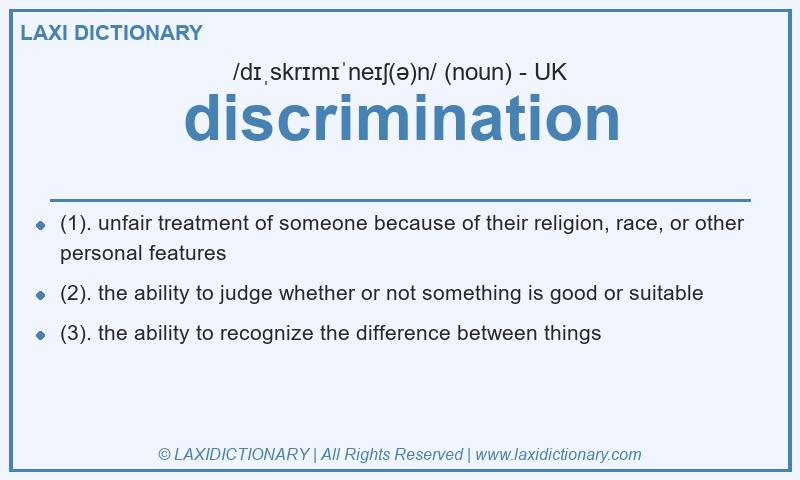 Definition discrimination in British English
