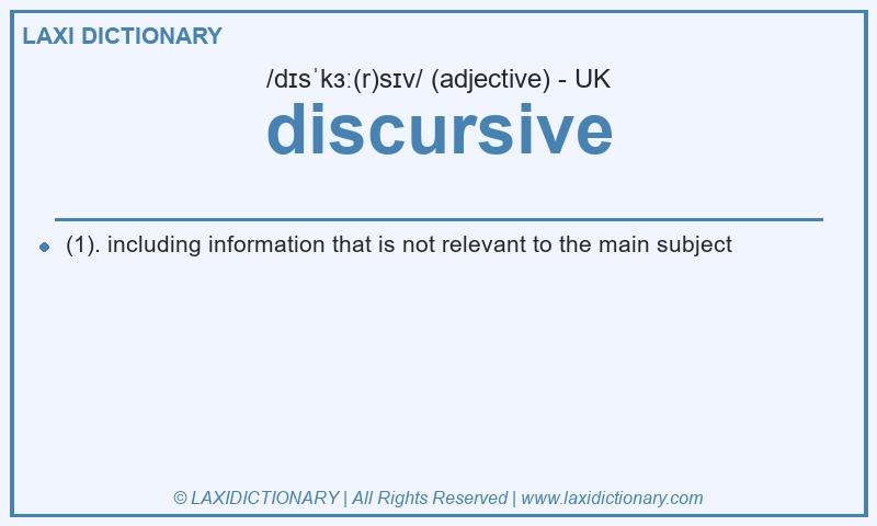 Definition discursive in British English