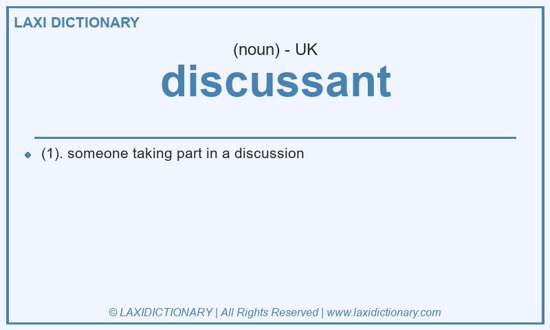 Definition discussant in British English