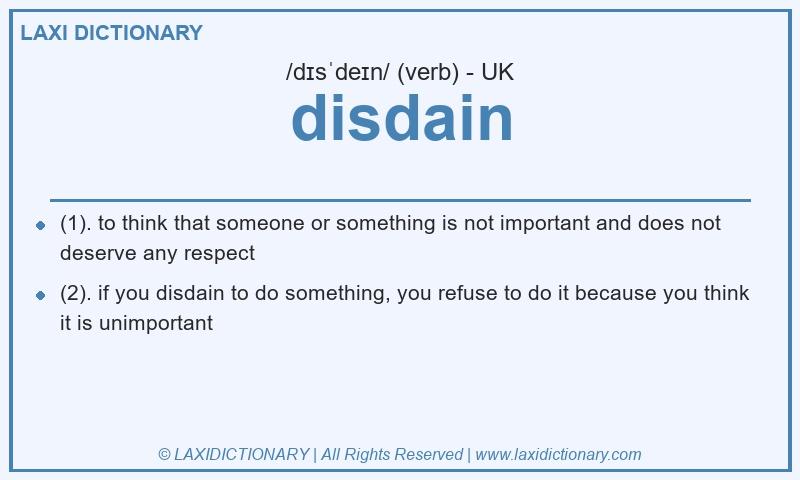 Definition disdain in British English