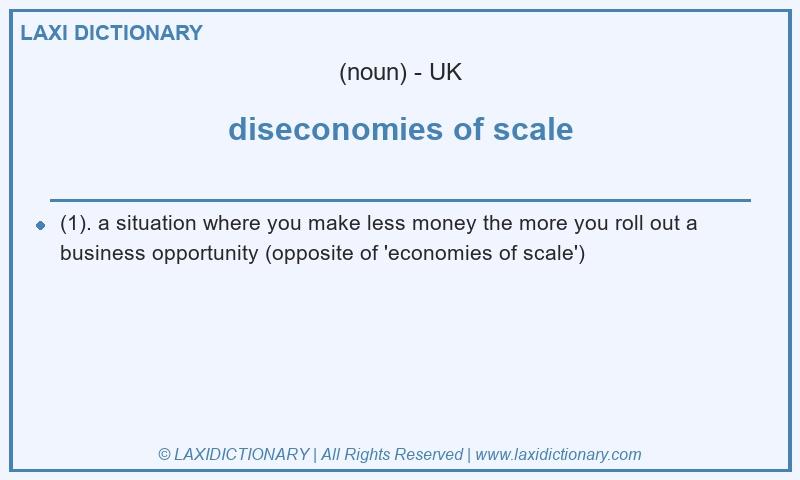 Definition diseconomies of scale in British English