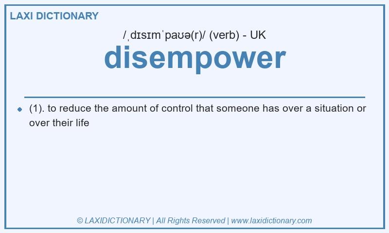 Definition disempower in British English