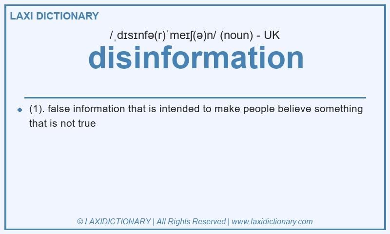Definition disinformation in British English
