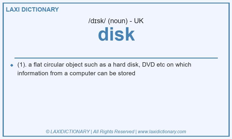 Definition disk in British English