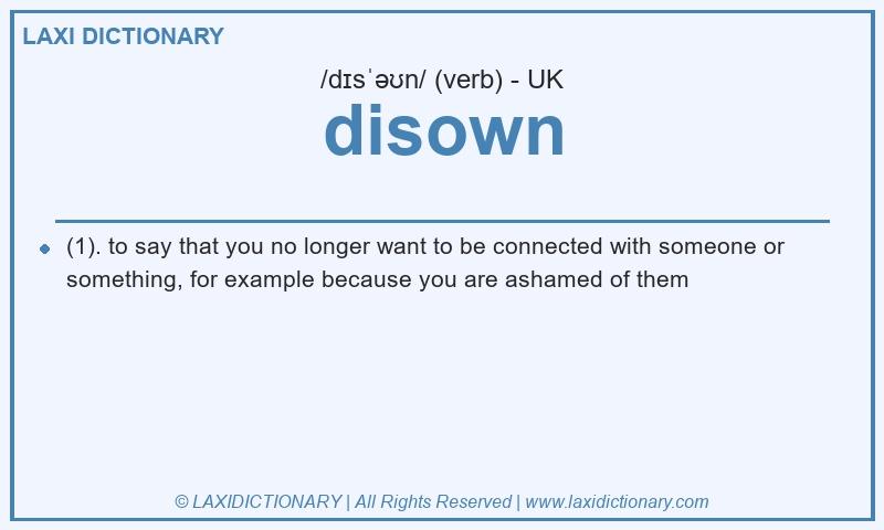 Definition disown in British English