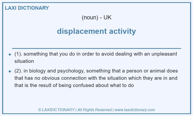 Definition displacement activity in British English