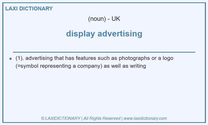 Definition display advertising in British English