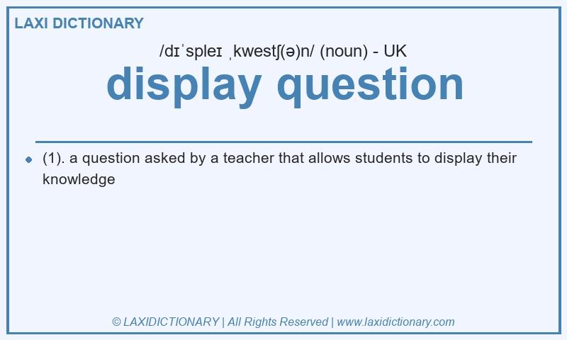 Definition display question in British English