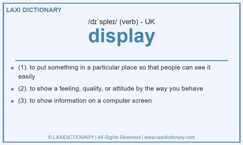 Definition display in British English