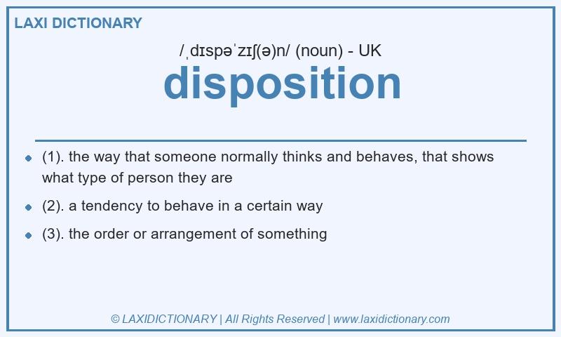 Definition disposition in British English