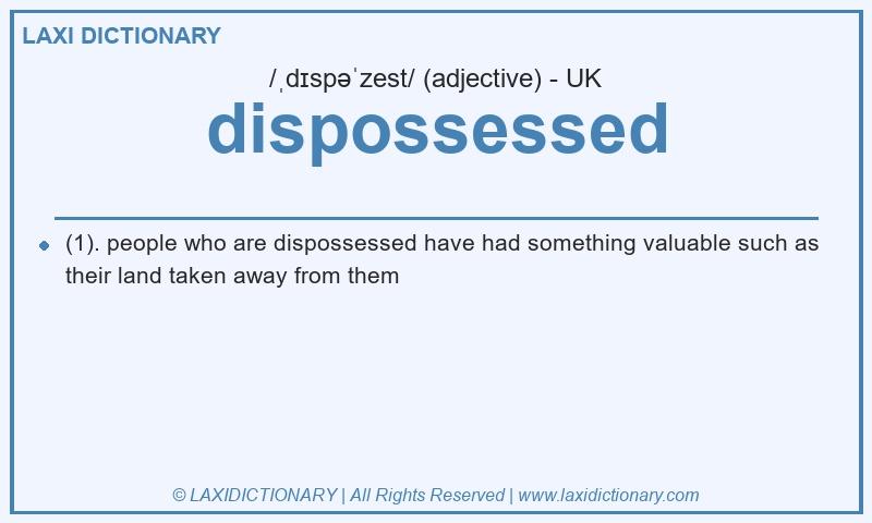 Definition dispossessed in British English