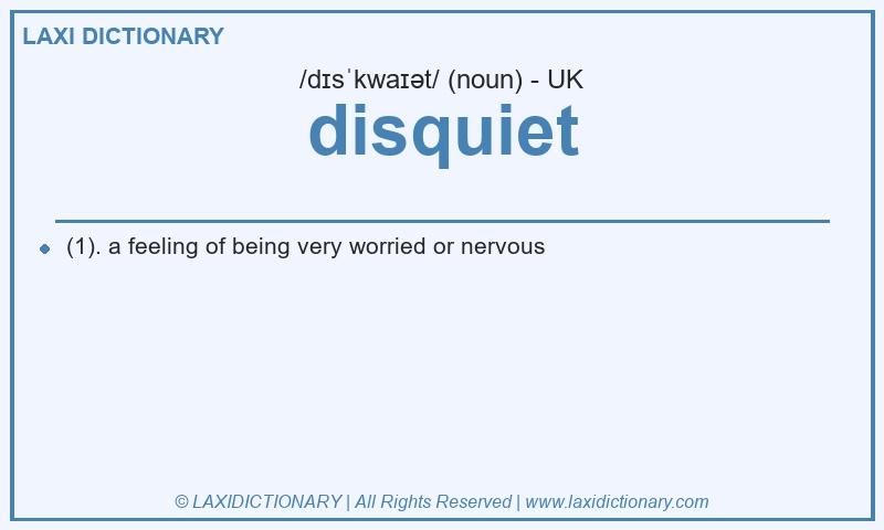 Definition disquiet in British English