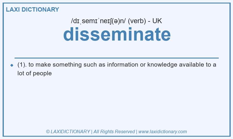 Definition disseminate in British English