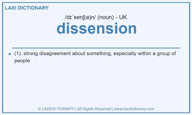 Definition dissension in British English