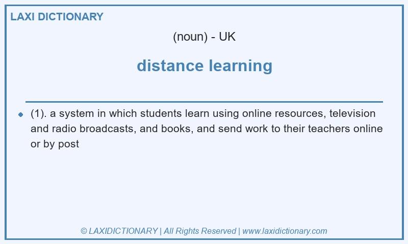Definition distance learning in British English