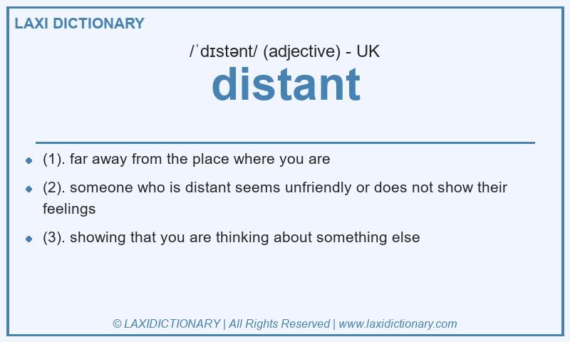 Definition distant in British English