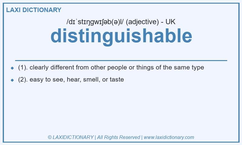 Definition distinguishable in British English