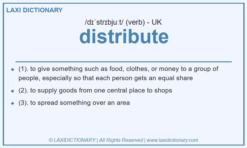 Definition distribute in British English