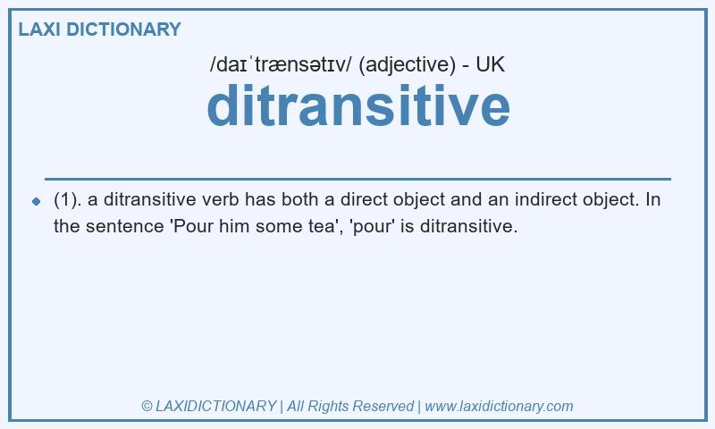 Definition ditransitive in British English