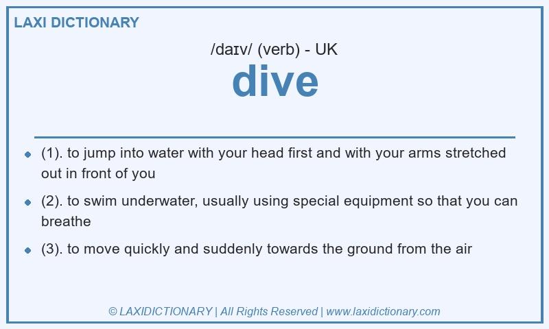 Definition dive in British English