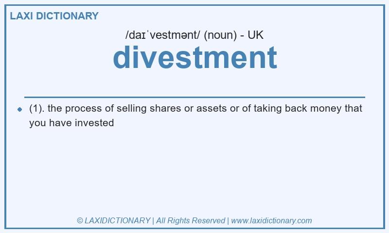 Definition divestment in British English