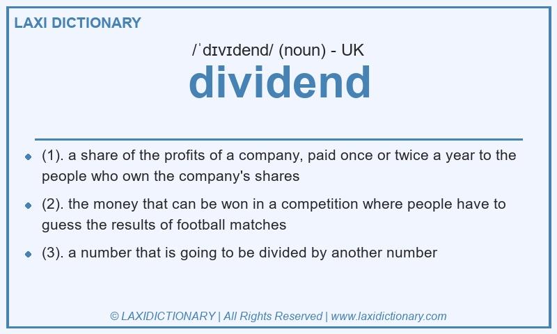 Definition dividend in British English