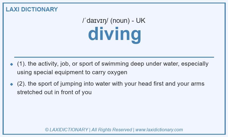 Definition diving in British English