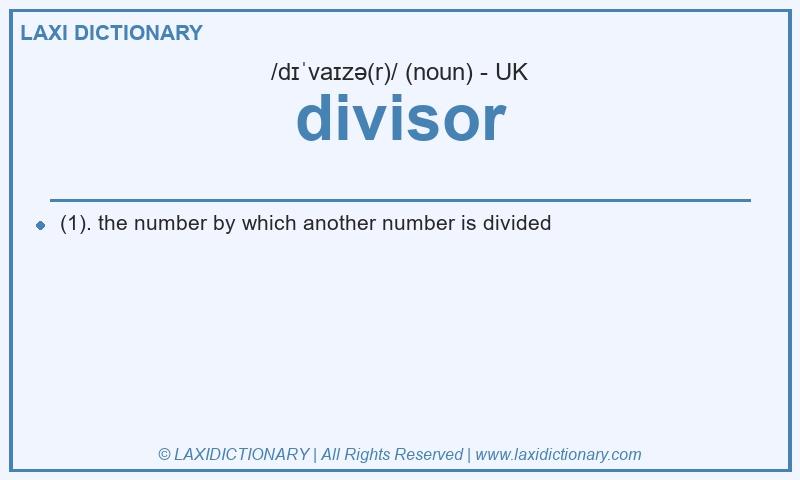 Definition divisor in British English