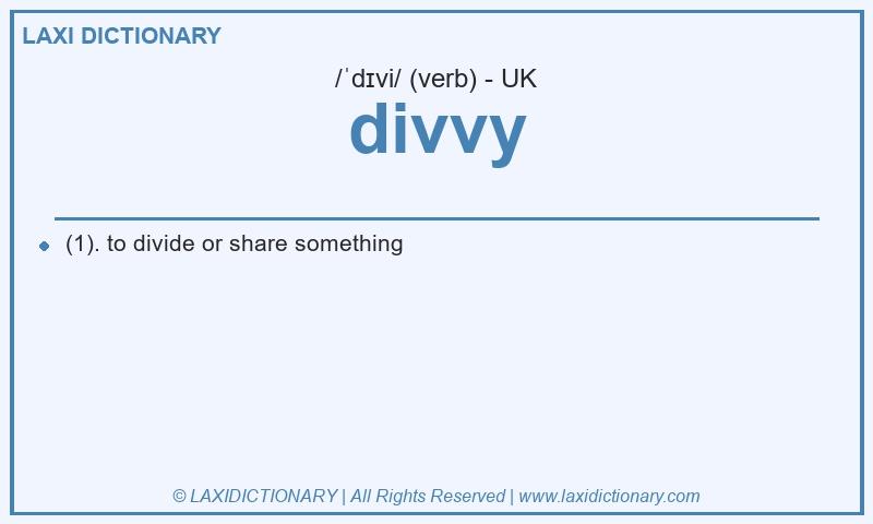 Definition divvy in British English