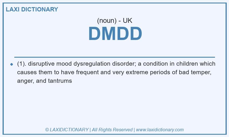 Definition DMDD in British English