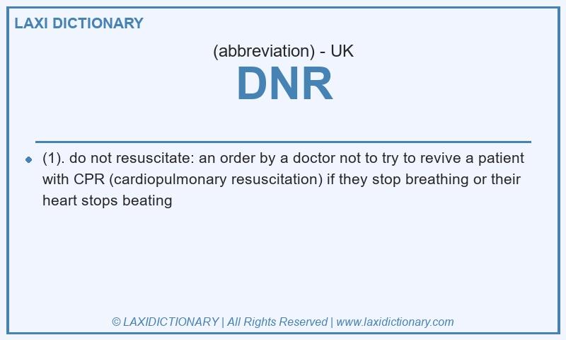 Definition DNR in British English