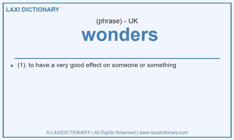 Definition  wonders in British English