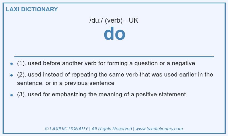 Definition do in British English
