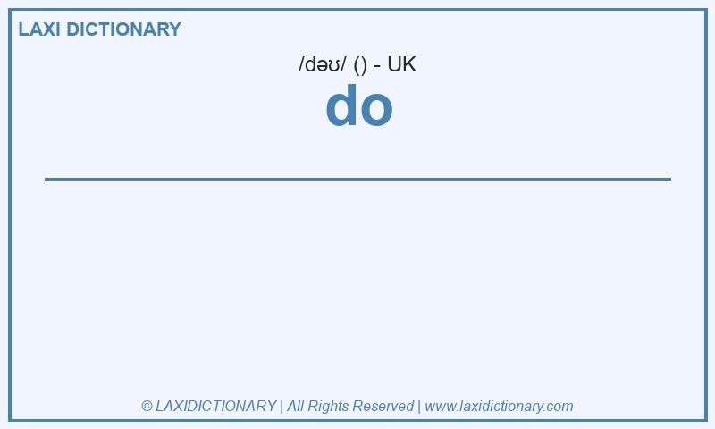 Definition do in British English
