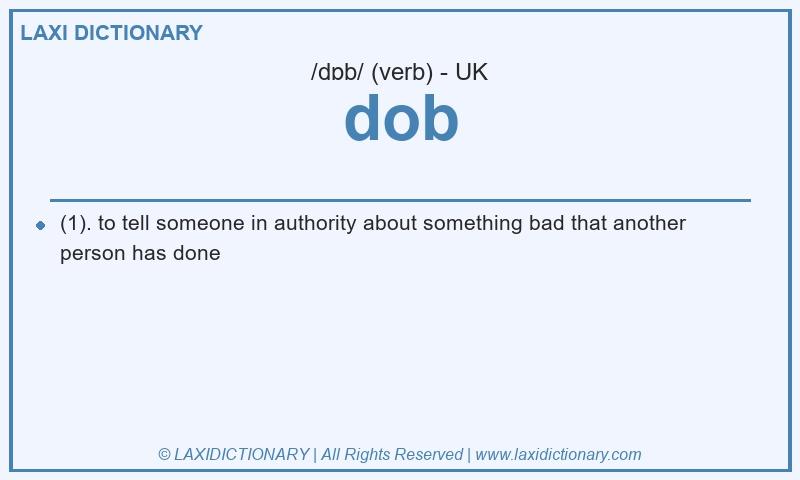 Definition dob in British English