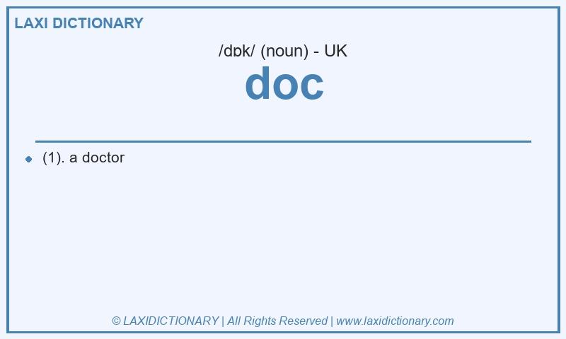 Definition doc in British English